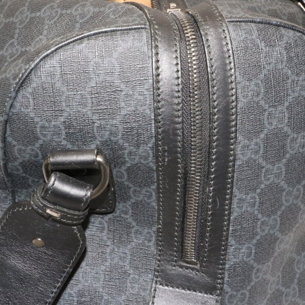 Gucci GG Supreme Monogram Medium Carry-On Duffle Bag - Black/Grey - Picture 12 of 16